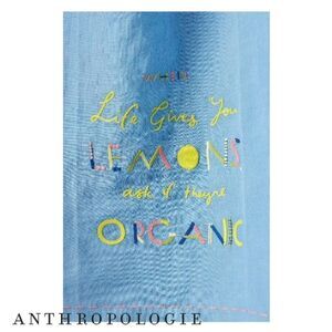 2 Anthropologie "Lemons" Dish Towel